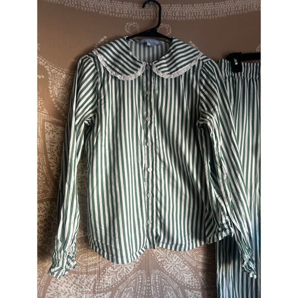 Hill House Cypress Pajama Set Green Stripe - Picture 5 of 8